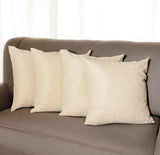 Set Of Four 22" X 22" Beige Polyester Zippered Pillow Cover