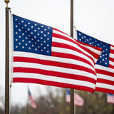 Set of Two Red White And Blue Embroidered Nylon American Flags
