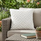 18"x18" White Indoor Outdoor Ogee Decorative Pillow