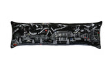 14" X 45" Dark Gray And White Aspen Nighttime Skyline Lumbar Decorative Pillow