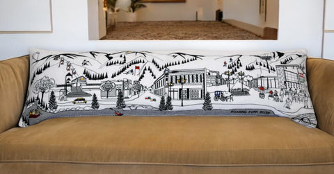 14" X 45" Cream Hometown Pride Wool Lumbar Throw Pillow