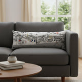 14" X 45" Cream Bend Daylight Skyline Lumbar Decorative Pillow
