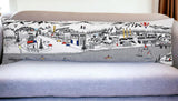 14" X 45" Cream Bend Daylight Skyline Lumbar Decorative Pillow