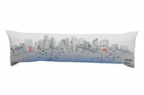 14" X 45" Cream Boston Daylight Skyline Lumbar Decorative Pillow