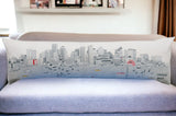 14" X 45" Cream Boston Daylight Skyline Lumbar Decorative Pillow
