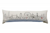 14" X 45" Cream London Daylight Skyline Lumbar Decorative Pillow