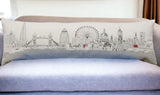 14" X 45" Cream London Daylight Skyline Lumbar Decorative Pillow