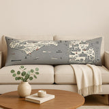 14" X 46" Cream Michigan Daylight Skyline Lumbar Decorative Pillow