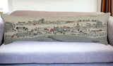 14" X 46" Cream New Orleans Daylight Skyline Lumbar Decorative Pillow