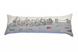 14" X 46" Cream NYC Daylight Skyline Lumbar Decorative Pillow