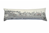 14" X 46" Cream Philadelphia Daylight Skyline Lumbar Decorative Pillow