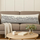 14" X 46" Cream Philadelphia Daylight Skyline Lumbar Decorative Pillow