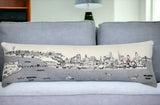 14" X 46" Cream Philadelphia Daylight Skyline Lumbar Decorative Pillow