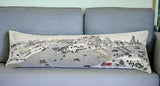 14" X 46" Cream Pittsburgh Daylight Skyline Lumbar Decorative Pillow