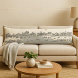 14" X 46" Cream Rome Daylight Skyline Lumbar Decorative Pillow