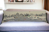14" X 46" Cream Rome Daylight Skyline Lumbar Decorative Pillow
