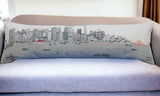 14" X 46" Cream San Francisco Daylight Skyline Lumbar Decorative Pillow
