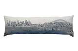 14" X 46" Cream Sydney Daylight Skyline Lumbar Decorative Pillow