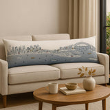 14" X 46" Cream Sydney Daylight Skyline Lumbar Decorative Pillow