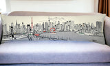 14" X 46" Cream Tokyo Daylight Skyline Lumbar Decorative Pillow