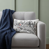 14" X 24" Cream Austin Daylight Skyline Lumbar Decorative Pillow