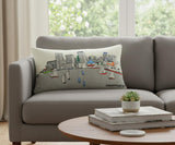 14" X 24" Cream Baltimore Daylight Skyline Lumbar Decorative Pillow