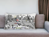 14" X 24" Cream Baltimore Daylight Skyline Lumbar Decorative Pillow