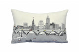 14" X 24" Cream Cleveland Daylight Skyline Lumbar Decorative Pillow