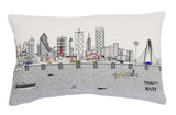 14" X 24" Cream Dallas Daylight Skyline Lumbar Decorative Pillow