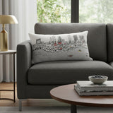 14" X 24" Cream Fort Worth Daylight Skyline Lumbar Decorative Pillow