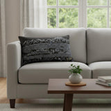 14" X 24" Dark Gray And White Homer Spit Nighttime Skyline Lumbar Decorative Pillow