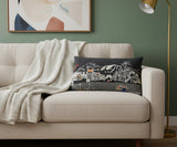 Dark Gray And White Jackson Nighttime Skyline Lumbar Decorative Pillow