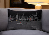 14" X 24" Black Gray and White Hometown Pride Wool Lumbar Throw Pillow