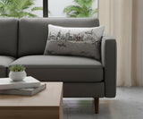 14" X 24" Cream Los Angeles Daylight Skyline Lumbar Decorative Pillow
