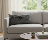 14" X 24" Dark Gray And White Michigan Upper Peninsula Nighttime Skyline Lumbar Decorative Pillow