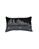 14" X 24" Black Gray and White Hometown Pride Wool Lumbar Throw Pillow