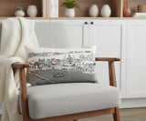 14" X 24" Cream New Orleans Daylight Skyline Lumbar Decorative Pillow