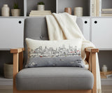 14" X 24" Cream Philadelphia Daylight Skyline Lumbar Decorative Pillow