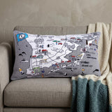 14" X 25" Cream Jersey Shore Daylight Skyline Lumbar Decorative Pillow