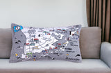 14" X 25" Cream Jersey Shore Daylight Skyline Lumbar Decorative Pillow