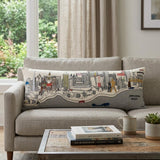 14" X 25" Cream Tulsa Daylight Skyline Lumbar Decorative Pillow