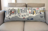 14" X 25" Cream Tulsa Daylight Skyline Lumbar Decorative Pillow
