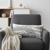 14" X 35" Cream Amsterdam Daylight Skyline Lumbar Decorative Pillow