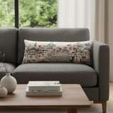 14" X 35" Cream Annapolis Daylight Skyline Lumbar Decorative Pillow