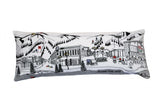14" X 35" Cream Aspen Daylight Skyline Lumbar Decorative Pillow