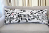 14" X 35" Cream Aspen Daylight Skyline Lumbar Decorative Pillow