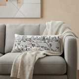 14" X 35" Cream Austin Daylight Skyline Lumbar Decorative Pillow