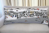 14" X 35" Cream Bend Daylight Skyline Lumbar Decorative Pillow