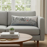 14" X 35" Cream Boston Daylight Skyline Lumbar Decorative Pillow