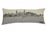 14" X 35" Cream Charleston Daylight Skyline Lumbar Decorative Pillow